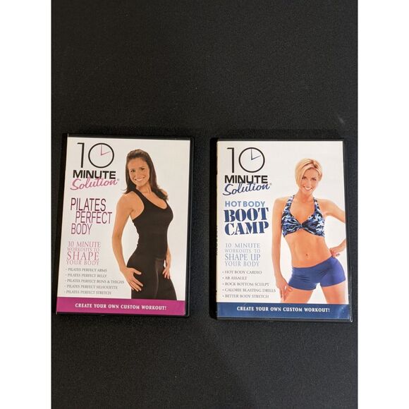 Lot of‎ 2 - 10 Minute Solution - Pilates Perfect Body - Hot Body Boot Camp DVDs - Picture 1 of 7